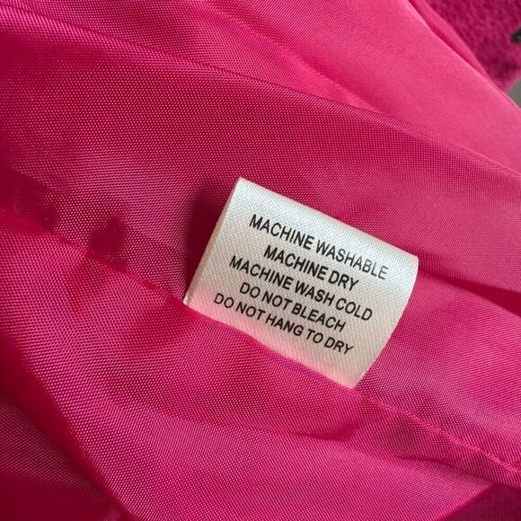 Christopher & Banks Pink Leather Jacket Size Medium Snap Closure Collared Trendy - Picture 8 of 10